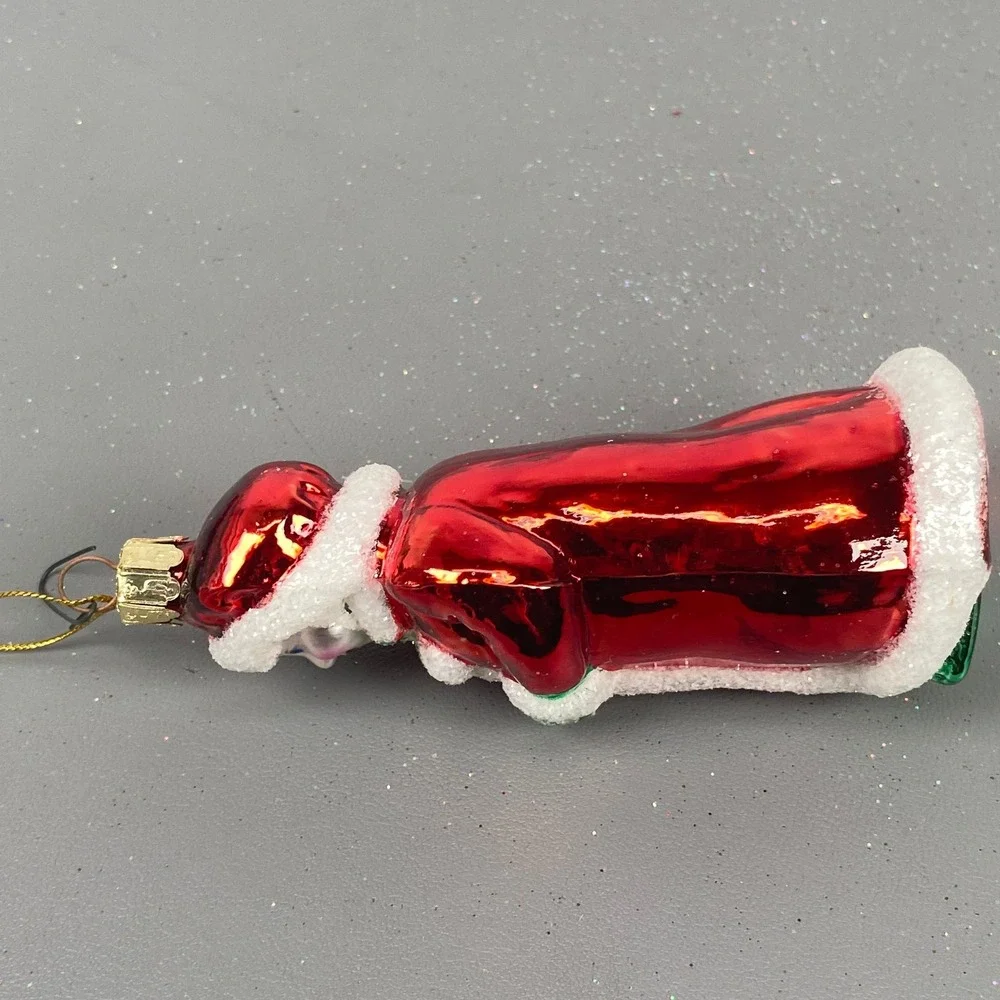 Old World Christmas Santa W/ Raccoon Animal & Mrs Claus Glass Holiday Ornaments